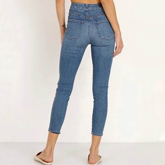 J Brand Natasha Sky High Crop Skinny Jean Button Front Stretch Denim Lovesick 31 - Picture 2 of 16